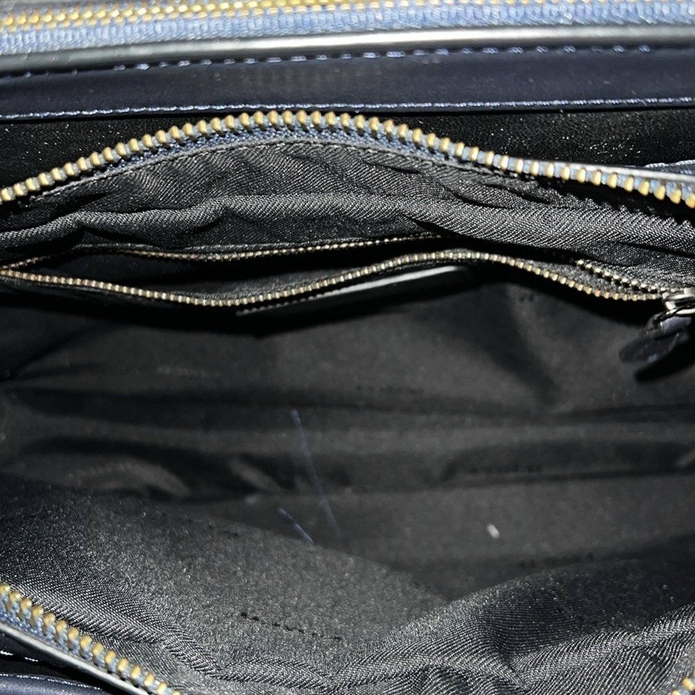 COACH BROOKLYN 34 Carryall handbag. Navy blue pebbled leather. Free dust bag - Picture 10 of 16